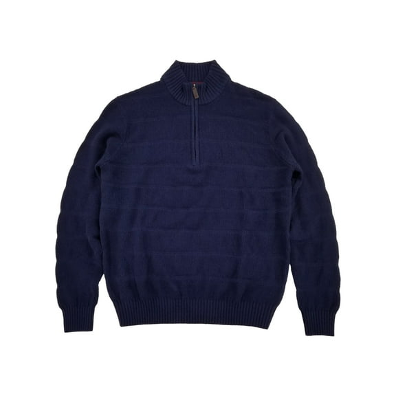 IZOD Mens Peacoat Blue Long Sleeve Rugby Quarter-Zip Sweater X-Large