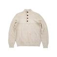 thumbnail image 1 of IZOD Mens Rock Heather Beige Long Sleeve Button Mockneck Sweater Small, 1 of 1