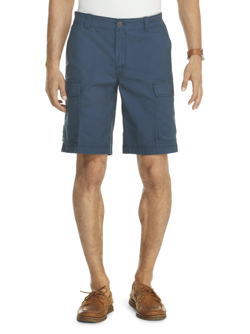 IZOD Mens Saltwater Solid Cargo Shorts 40W Cadet navy blue