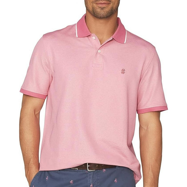 IZOD Mens Solid Advantage SportFlex Performance Polo Shirt Large Pink