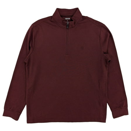 IZOD Mens Velvet Maroon Luxury Sport Quarter-Zip Pullover Top Sweatshirt Large