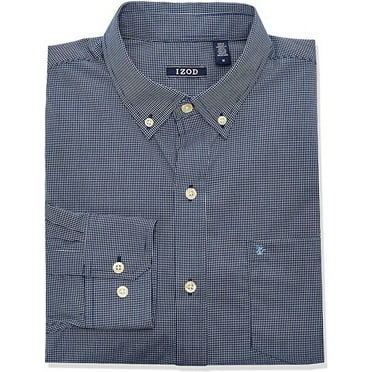 IZOD Mens Woven Button Down Long Sleeve Shirt, 2X-Large, Estate Blue
