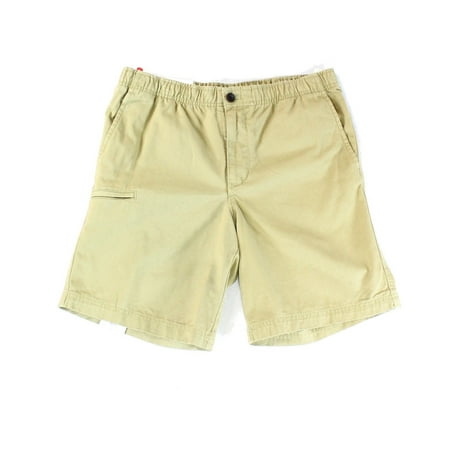 IZOD NEW Beige Mens Size 32 Zip-Pocket Cargo Stretch-Waist Shorts