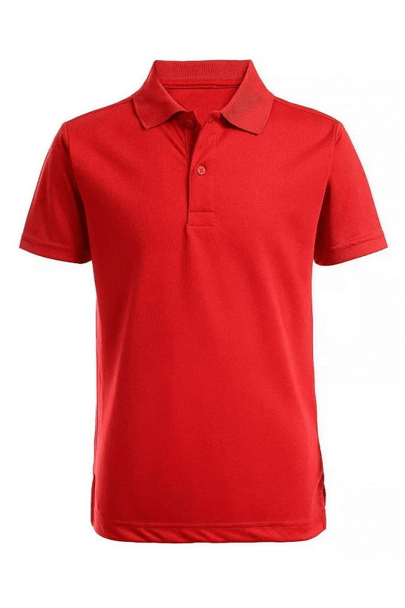 RED Boys' School Uniform Button Closure Short Sleeve Polo Shirt, US 3T
