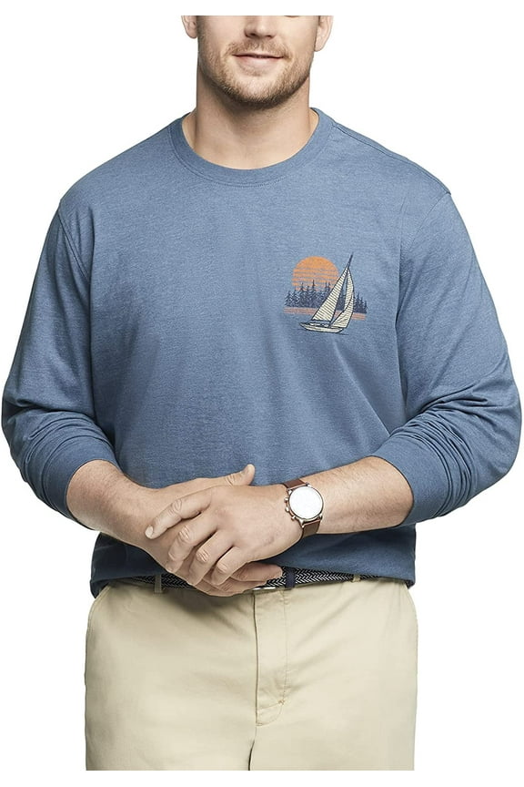 Saltwater Mens Big & Tall Vintage Indigo Long Sleeve T-Shirt 2XL