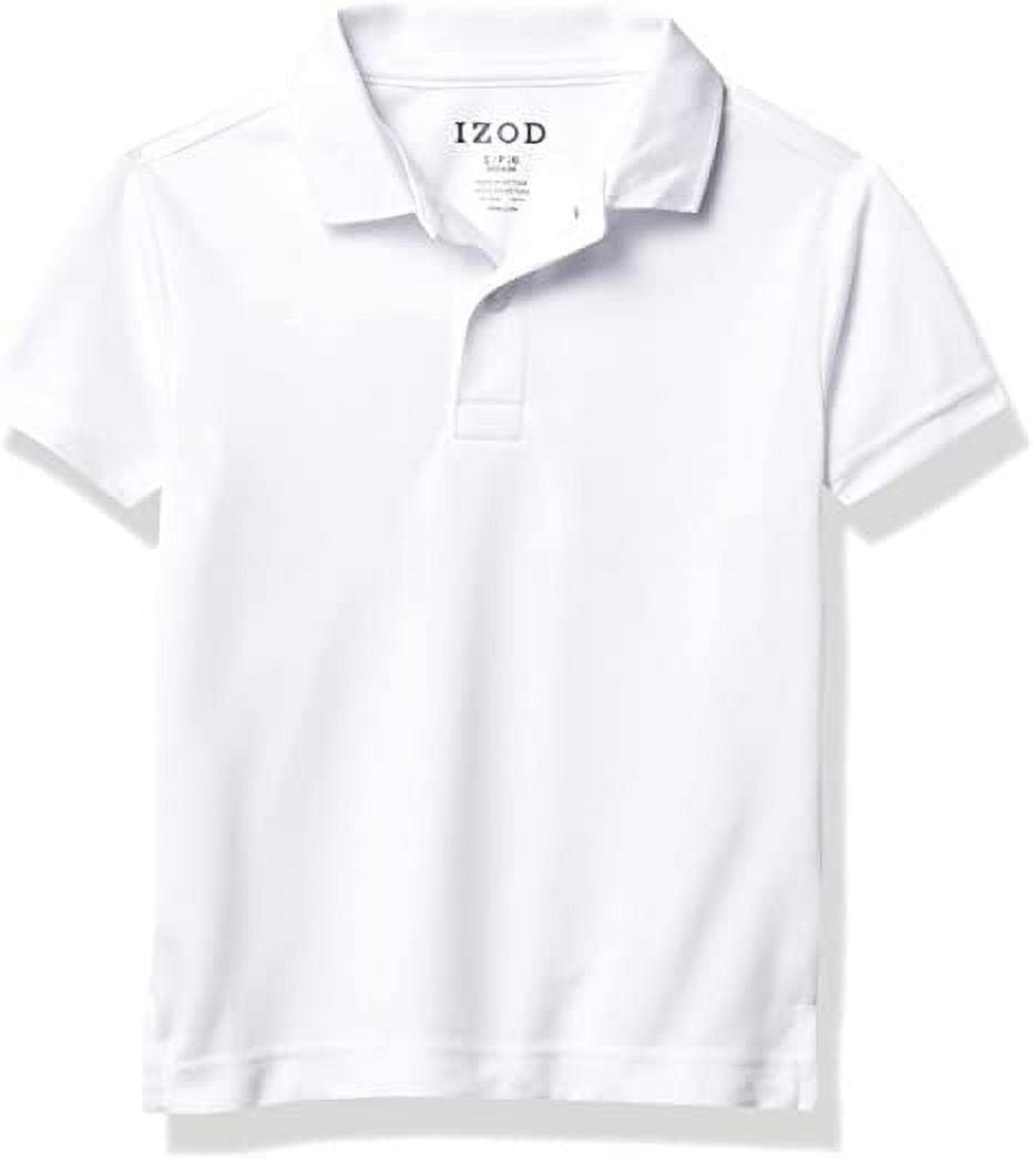 IZOD WHITE Boy's School Uniform Short Sleeve Polo Shirt, US 2T
