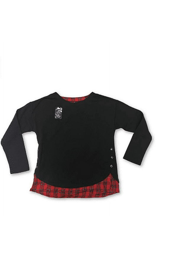 Women's Long Sleeve 2-Fer Sweatshirt (Caviar, Small)