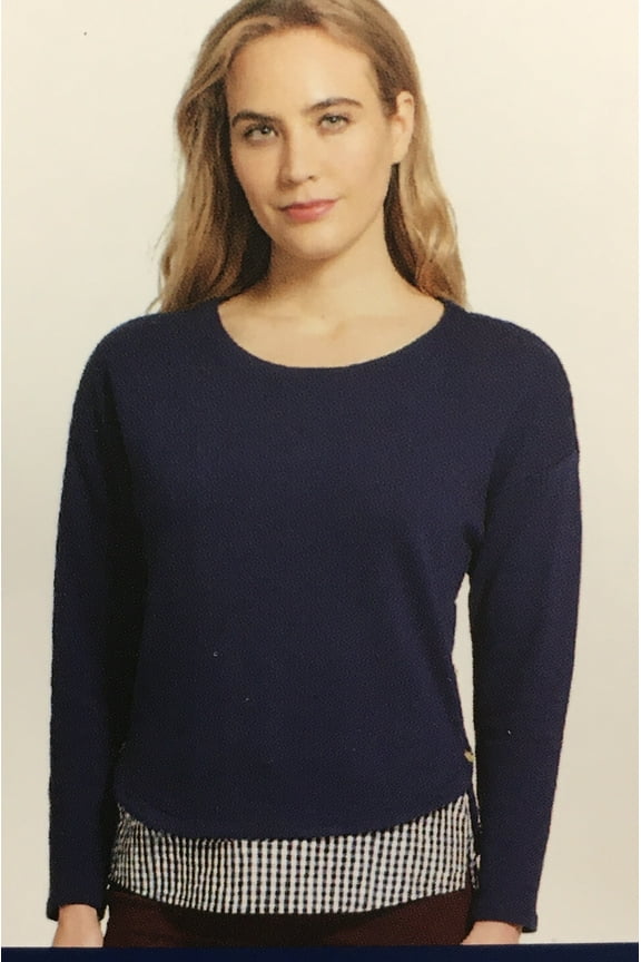 Women's Long Sleeve 2-Fer Sweatshirt (Peacot, Small)