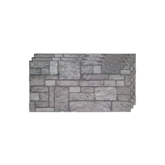 Izodekor 3D Brick Effect Wall Panels - Cladding, Stone Look, Styrofoam Facing for Living Room, 19x39 in, 3 Panels, Backyard K-04