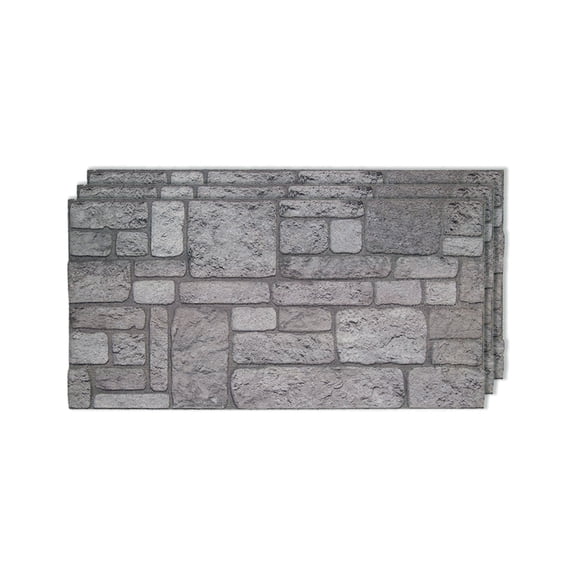 Izodekor 3D Brick Effect Wall Panels - Cladding, Stone Look, Styrofoam Facing for Living Room, 19x39 in, 3Pieces, Backyard K-04