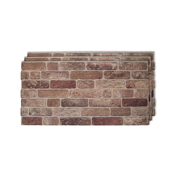 Izodekor 3D Brick Effect Wall Panels - Cladding, Stone Look, Styrofoam Facing for Living Room, 19x39 in, 3Pieces, Farmhouse Style SL-1901