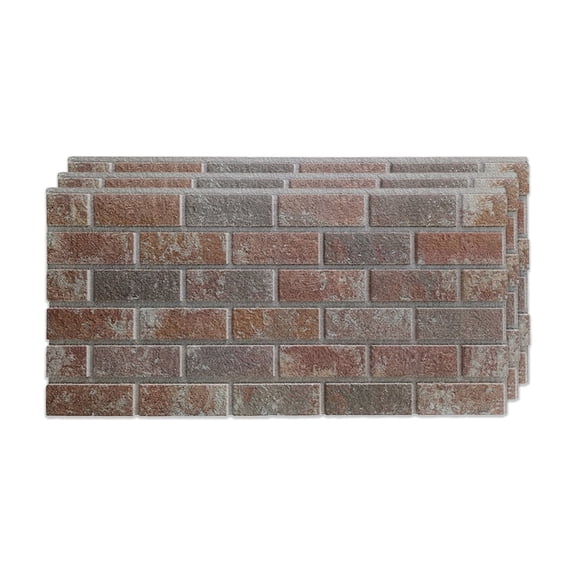 Izodekor 3D Brick Effect Wall Panels - Cladding, Stone Look, Styrofoam Facing for Living Room, 19x39 in, 3 Panels, Mokka Royal T-1901