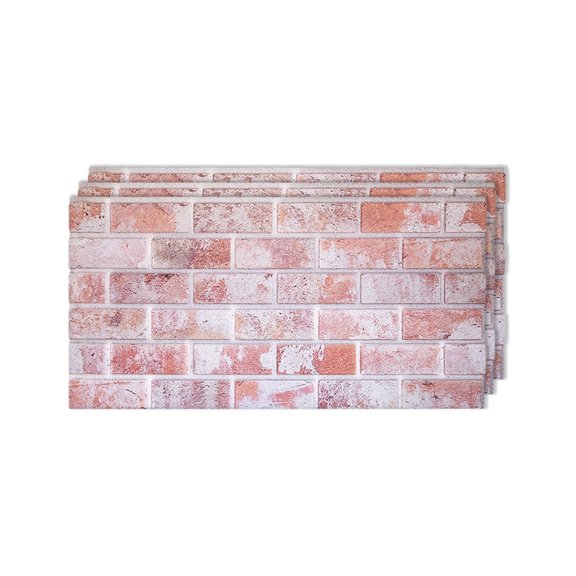 Izodekor 3D Brick Effect Wall Panels - Cladding, Stone Look, Styrofoam Facing for Living Room, 19x39 in, 3Pieces, Stone House T-1913