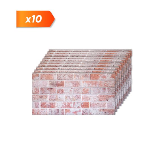 IZODEKOR 3D Wall Panels Brick Effect - Cladding, Stone Look, Styrofoam Facing for Living Room, Kitchen, Bathroom, Balcony, Bedroom, Back of Counter , Stone House (10 x Panels) - Covers 53 sq ft