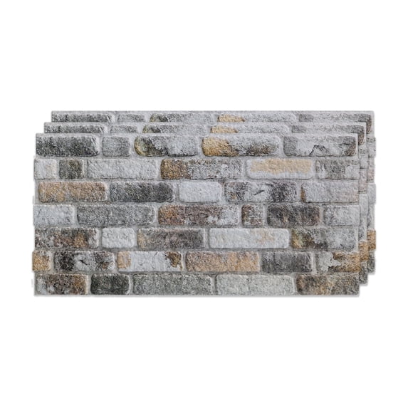 Izodekor 3D Brick Effect Wall Panels - Cladding, Stone Look, Styrofoam Facing for Living Room, 19x39 in, 3 Panels, Towards The Bridge SL-1804