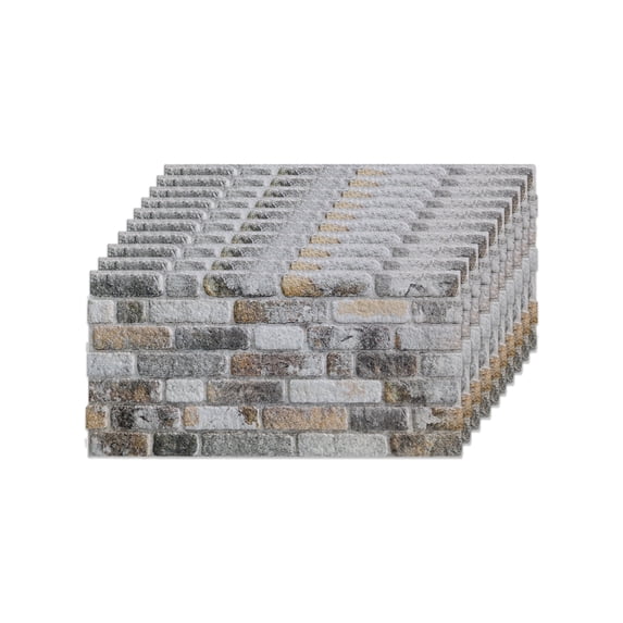 Izodekor 3D Brick Effect Wall Panels - Cladding, Stone Look, Styrofoam Facing for Living Room, 19x39 in, 10 Panels, Towards The Bridge SL-1804