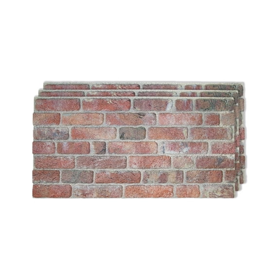 Izodekor 3D Brick Effect Wall Panels - Cladding, Stone Look, Styrofoam Facing for Living Room, 19x39 in, 3Pieces, Stone Bridge SL-1902