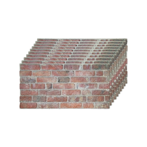 Izodekor 3D Brick Effect Wall Panels - Cladding, Stone Look, Styrofoam Facing for Living Room, 19x39 in, 10 Panels, Stone Bridge SL-1902
