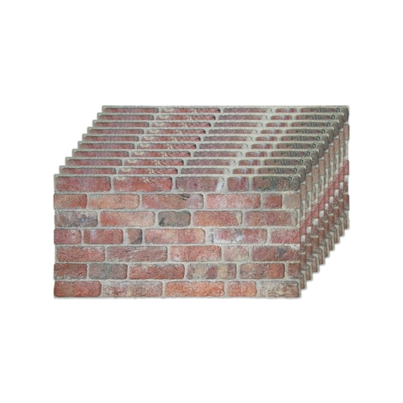 Izodekor 3D Brick Effect Wall Panels - Cladding, Stone Look, Styrofoam Facing for Living Room, 19x39 in, 10 Panels, Stone Bridge SL-1902