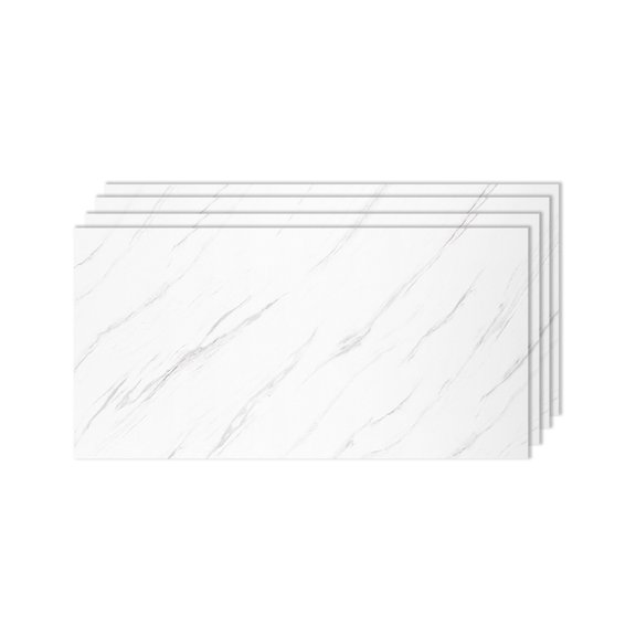 PVC Marble Wall Panels 4 Pcs, 24 in x 48 in, Realistic Marble Look for Shower Tile and Interior Decoration, Izodekor - Ice Berg Grey