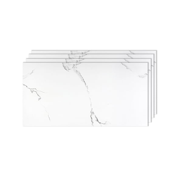PVC Marble Wall Panels 4 Pcs, 24 in x 48 in, Realistic Marble Look for Shower Tile and Interior Decoration, Izodekor - White Serenity