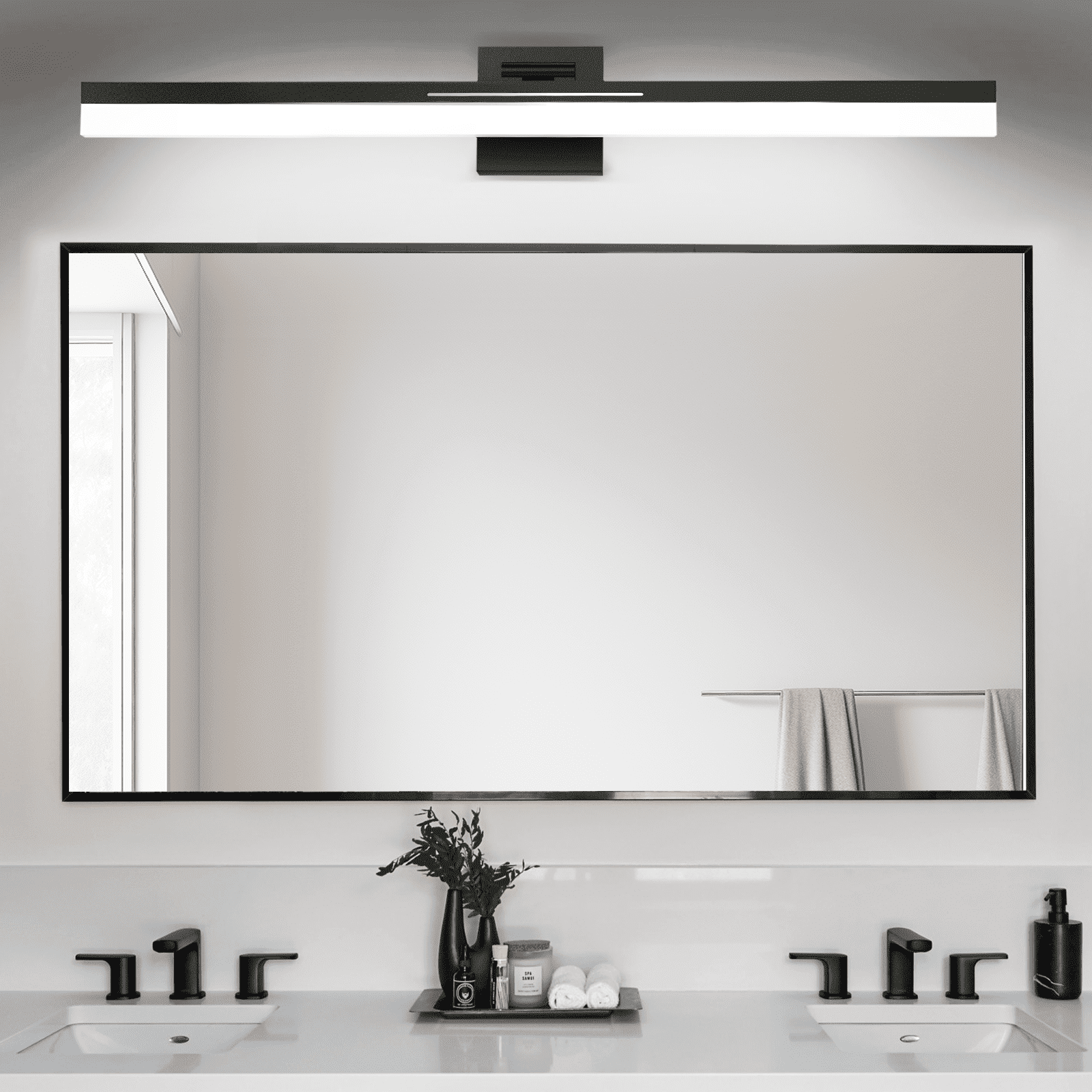 IZORRO 5-Light Black Bathroom Vanity Light - 41 Inch, Dimmable, 360° Rotatable, Cool White 6000K, Over Mirror 4 thumbnail image