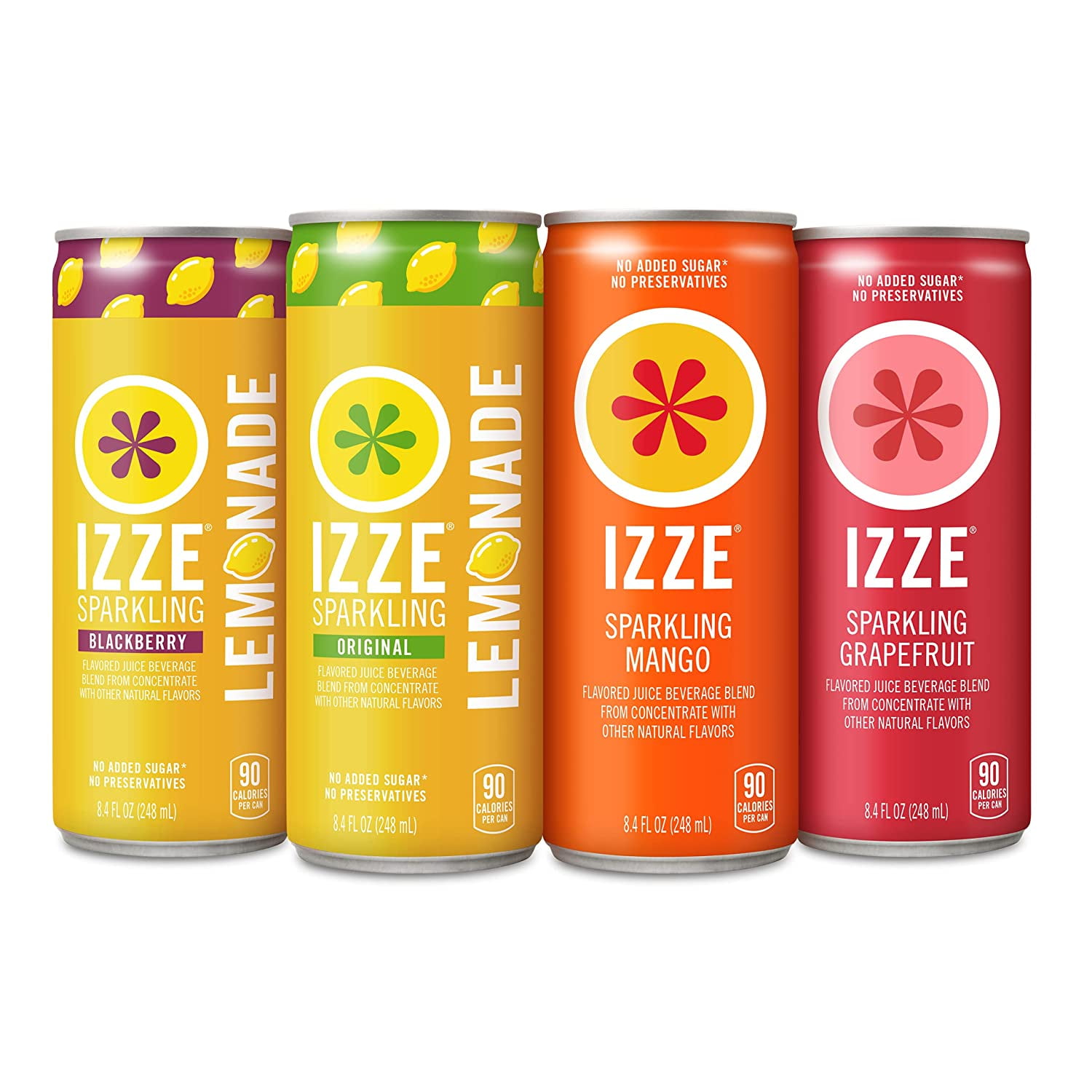 IZZE Sparkling Juice, 4 Flavor Variety Pack, 8.4 oz Cans (24 Count