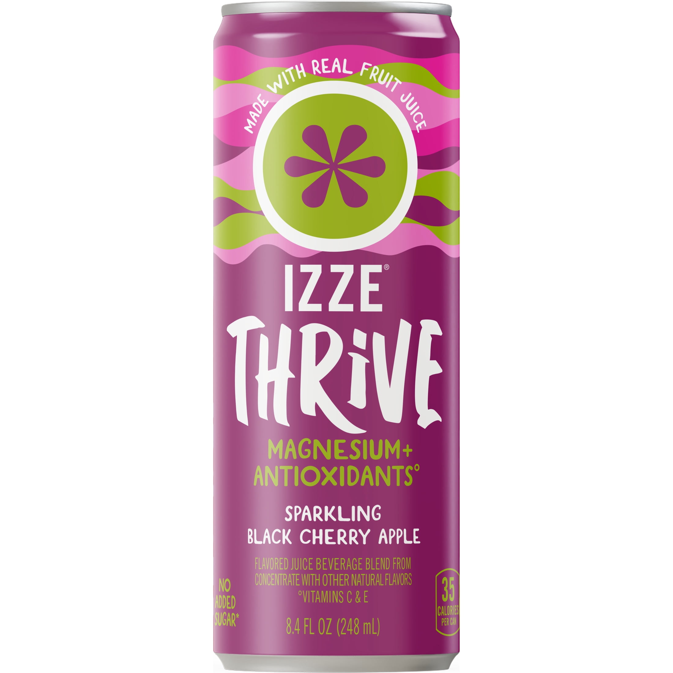 IZZE Thrive Black Cherry Apple with Magnesium, 8.4 oz can
