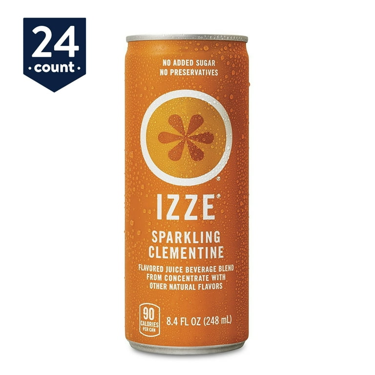 IZZE Non-Alcoholic Sparkling Juice, Clementine, 8.4 oz Cans