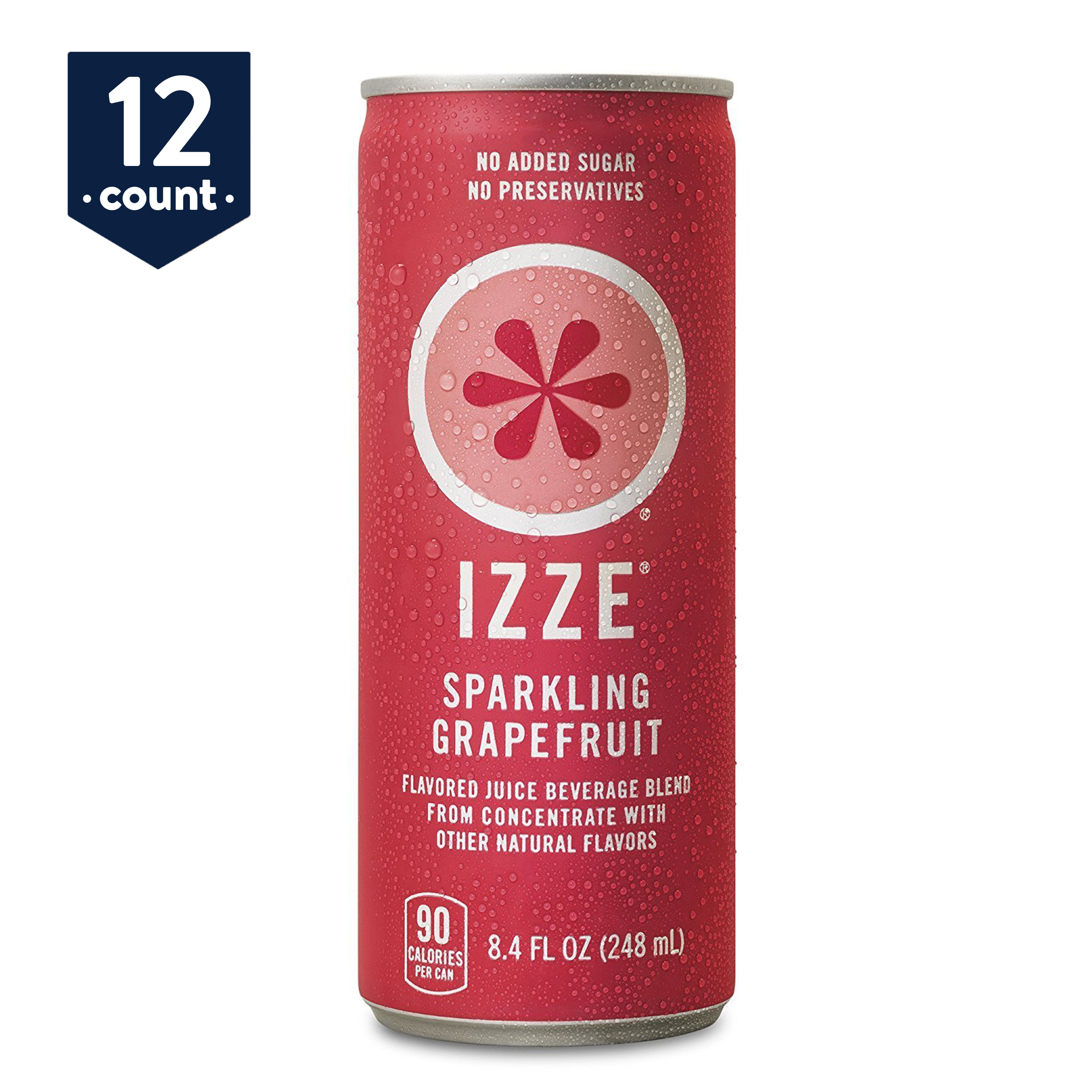 IZZE Sparkling Juice, Grapefruit, 8.4 oz Cans, 12 Count