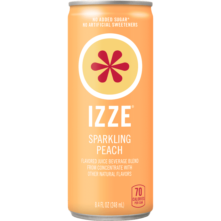 あいす IZZE Sparkling Juice Peach, 8.4 oz Cans - Walmart.com