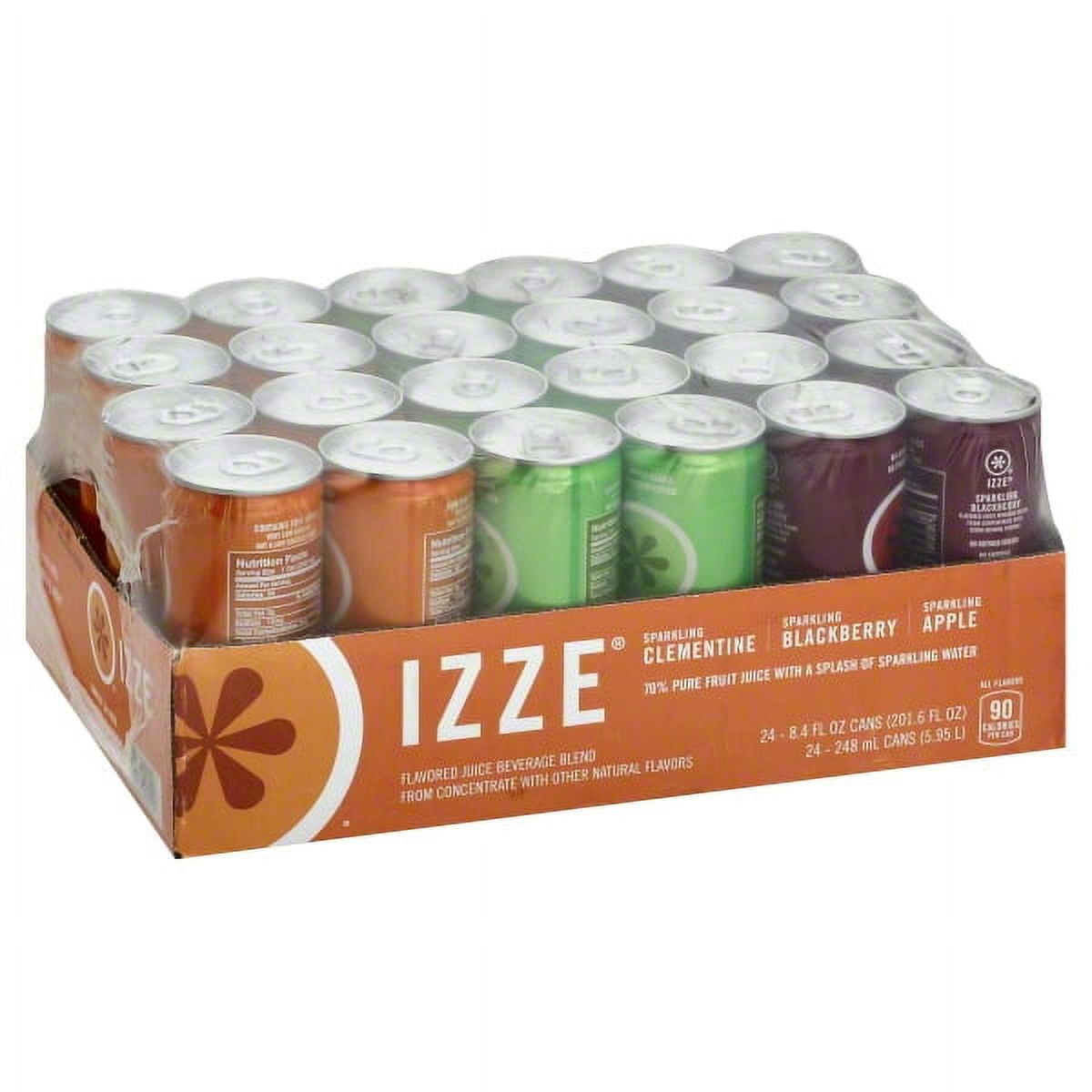 IZZE Sparkling Juice Variety Pack, 24 pk. Peach, Apple, Blackberry
