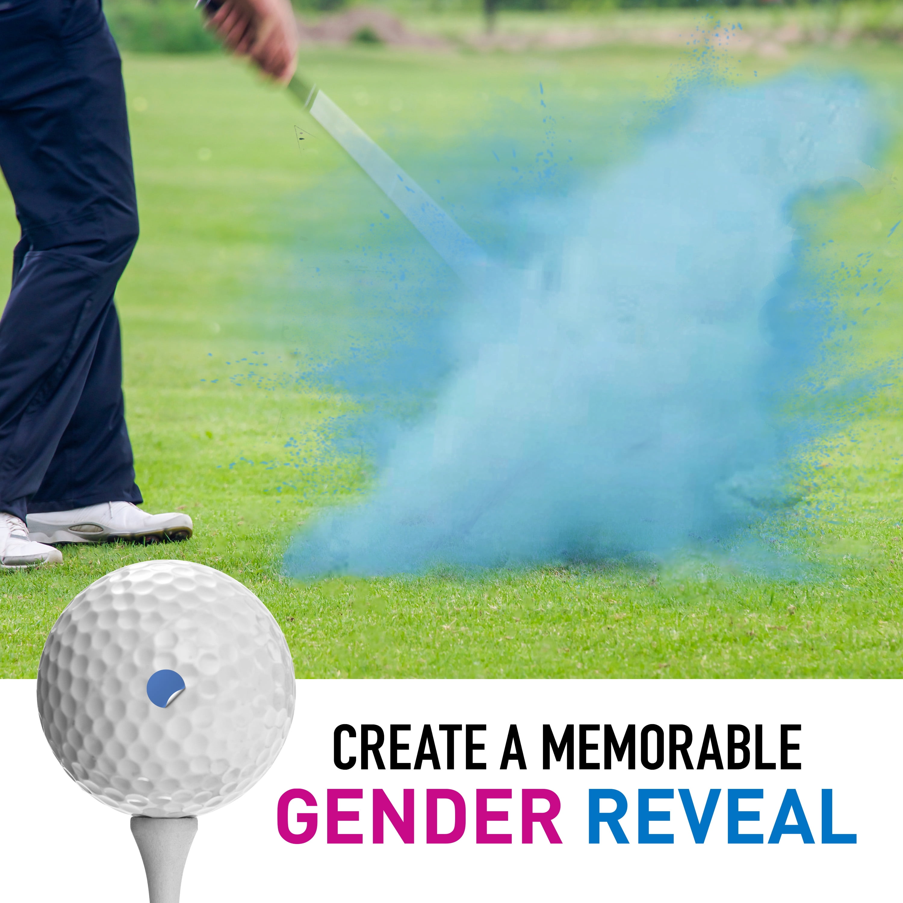 IZZO Golf Gender Reveal Golf Balls, 1 Blue and 1 Pink