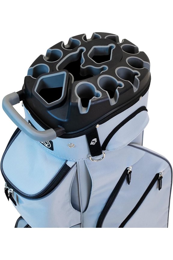 Vault Golf Cart Bag - Grey – 14-Way Quiet Club Lock Top Divider, Dedicated Putter Well, Anti-Rattle Organizer