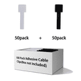 thumbnail image 1 of IZZONI 100 PCS Hook and Loop Cable Ties, Under Desk Cable Management, Self Adhesive Cable Clips Straps, Sticky-Back Cord Organizer, Wire Organizer for TV PC Laptop Ethernet Desktop, 1 of 6