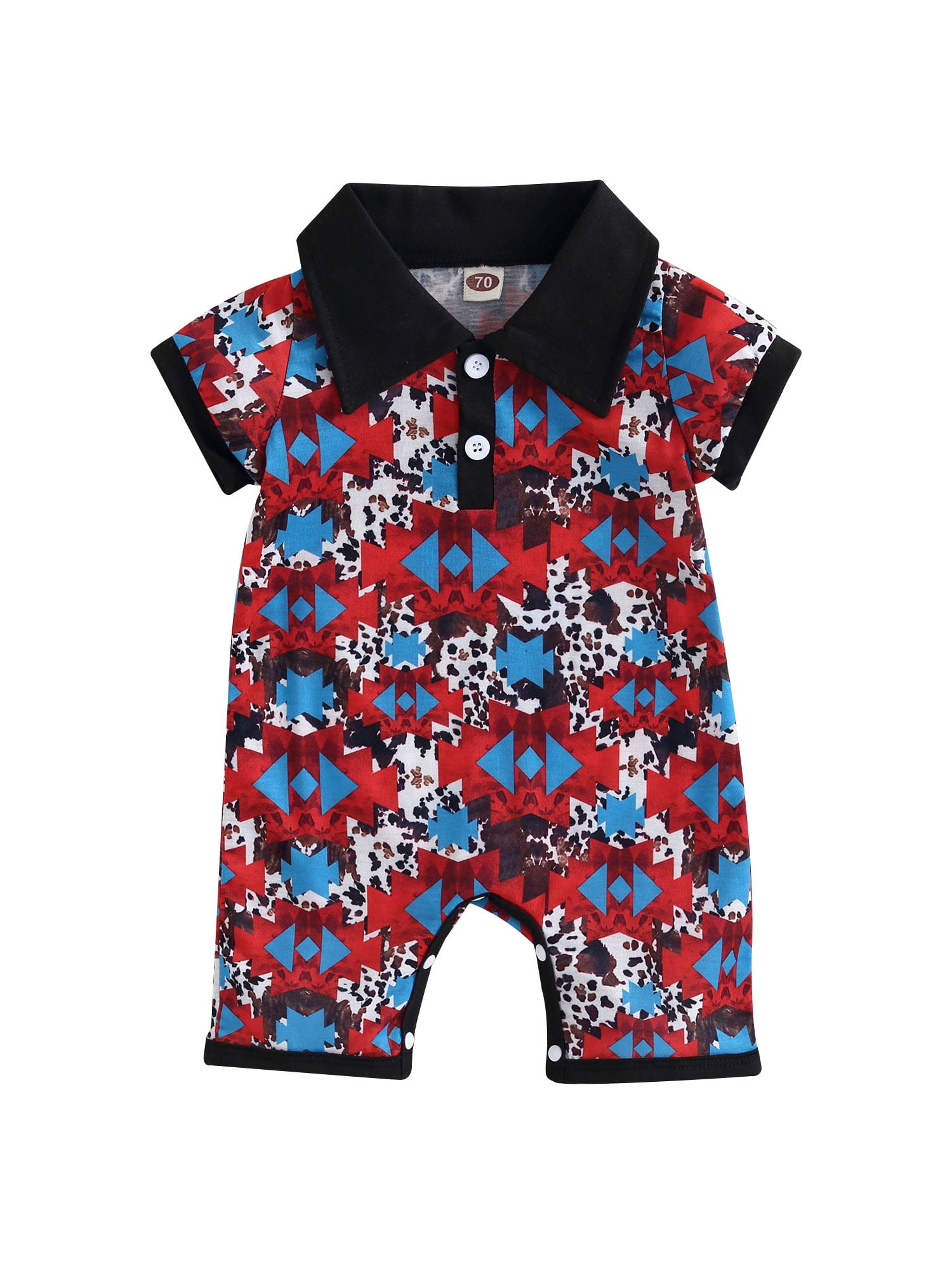 IZhansean Cute Western Baby Boy Summer Clothes Highland Cow Print Polo ...