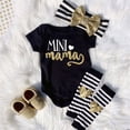 thumbnail image 1 of IZhansean Newborn Infant Baby Girls Clothes Mini Mama Short Sleeve Romper+Leg Warmers+Headband Set Black 6-9 Months, 1 of 6