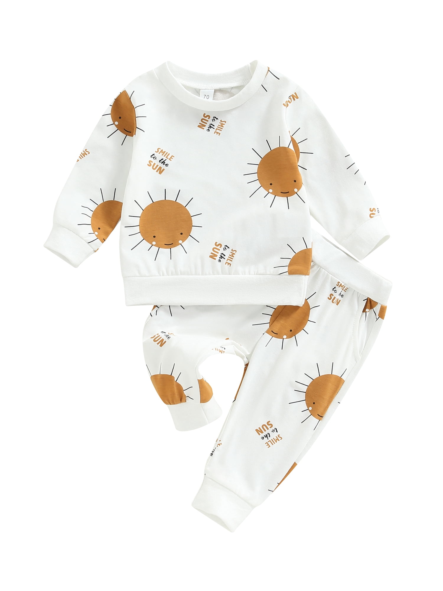 IZhansean Newborn Baby Boy Spring Outfits Long Sleeve Sun Print ...