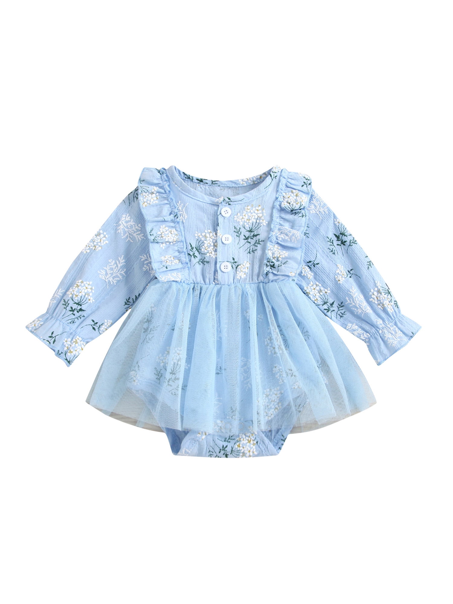 IZhansean Newborn Baby Girls Clothes Daisy Romper Dress Long Sleeve