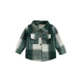 thumbnail image 1 of IZhansean Toddler Baby Girl Boy Flannel Jacket Plaids Shacket Long Sleeve Button Down Shirt Tops Fall Winter Clothes Green 2-3 Years, 1 of 9