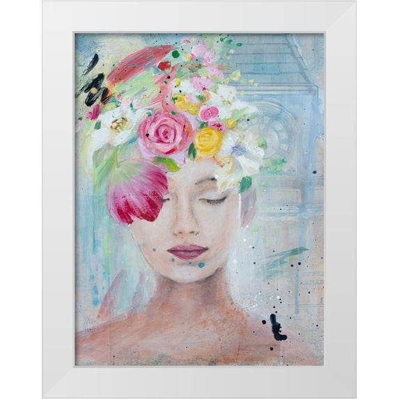 Iafrate, Sandra 12x14 White Modern Wood Framed Museum Art Print Titled - Femme Fleur I