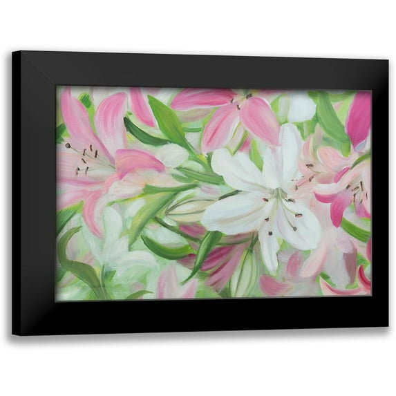 Iafrate, Sandra 14x11 Black Modern Framed Museum Art Print Titled - Pink and White Lilies IV