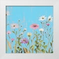 thumbnail image 1 of Iafrate, Sandra 20x20 White Modern Wood Framed Museum Art Print Titled - Wild Flowers on Cerulean I, 1 of 4