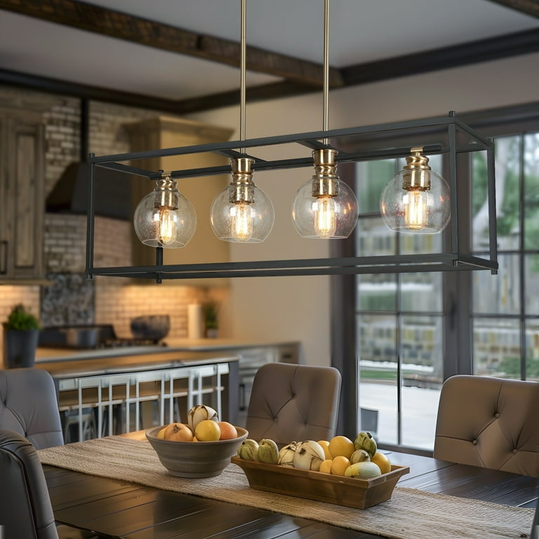 Dining Room Chandelier Savonnerie Modern Farmhouse 5/6-Light Black - Technical View