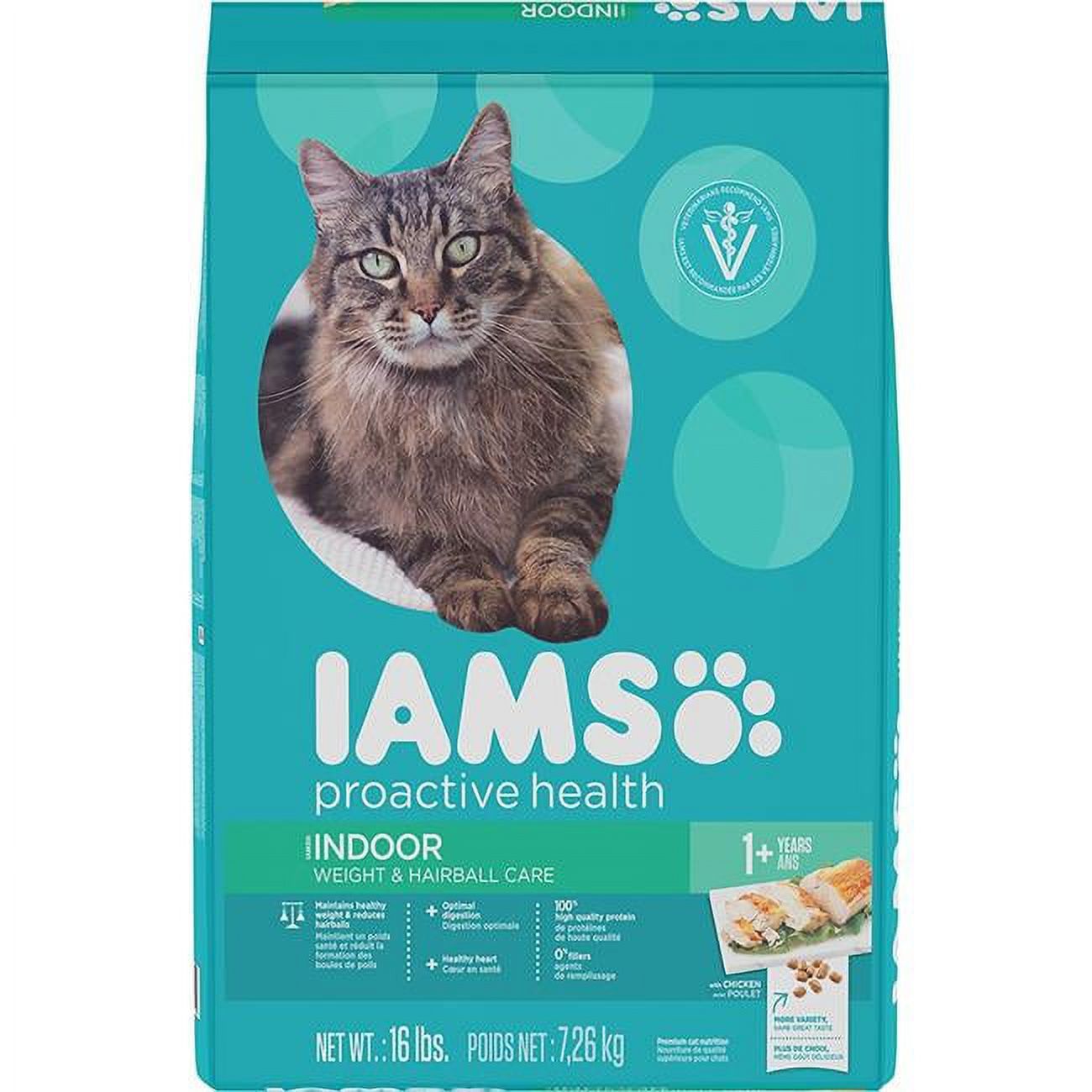 Iams 16 lbs ProActive Health Indoor Weight & Hairball Care Dry Cat Food