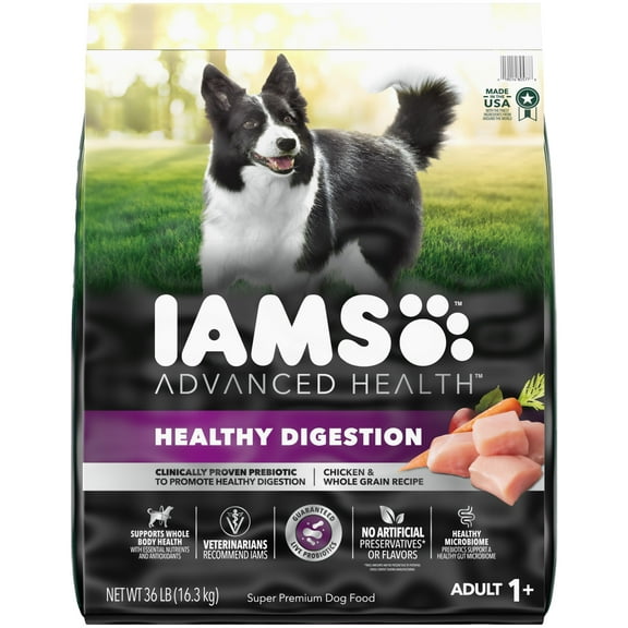 Iams Advanced Health Healthy Digestion Chicken And Whole Grain Recipe Dry Dog Food, 36 Lb Bag