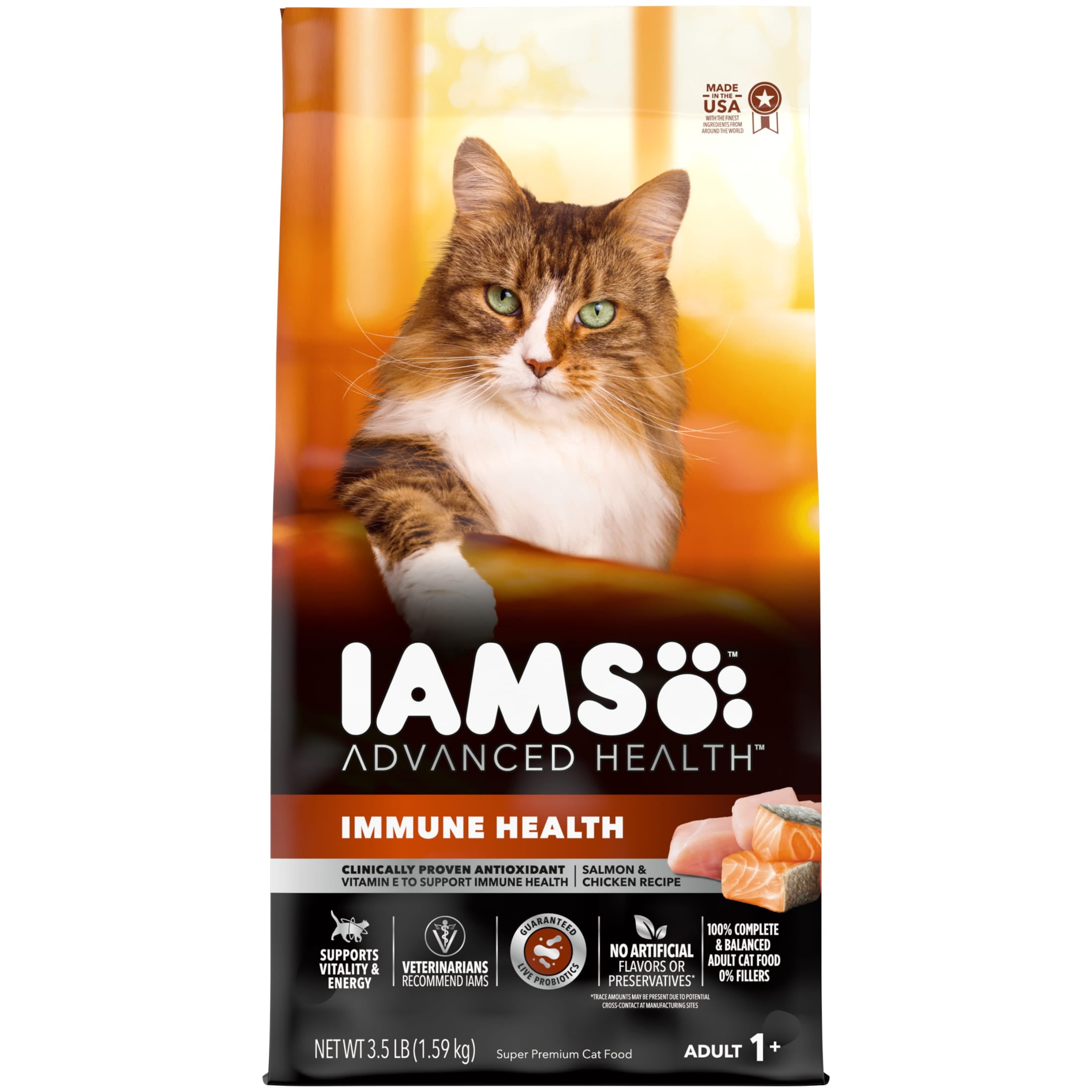 Iams Advanced Health Immune Health Salmon & Chicken Recipe Adult Dry Cat Food, 3.5 Lb Bag