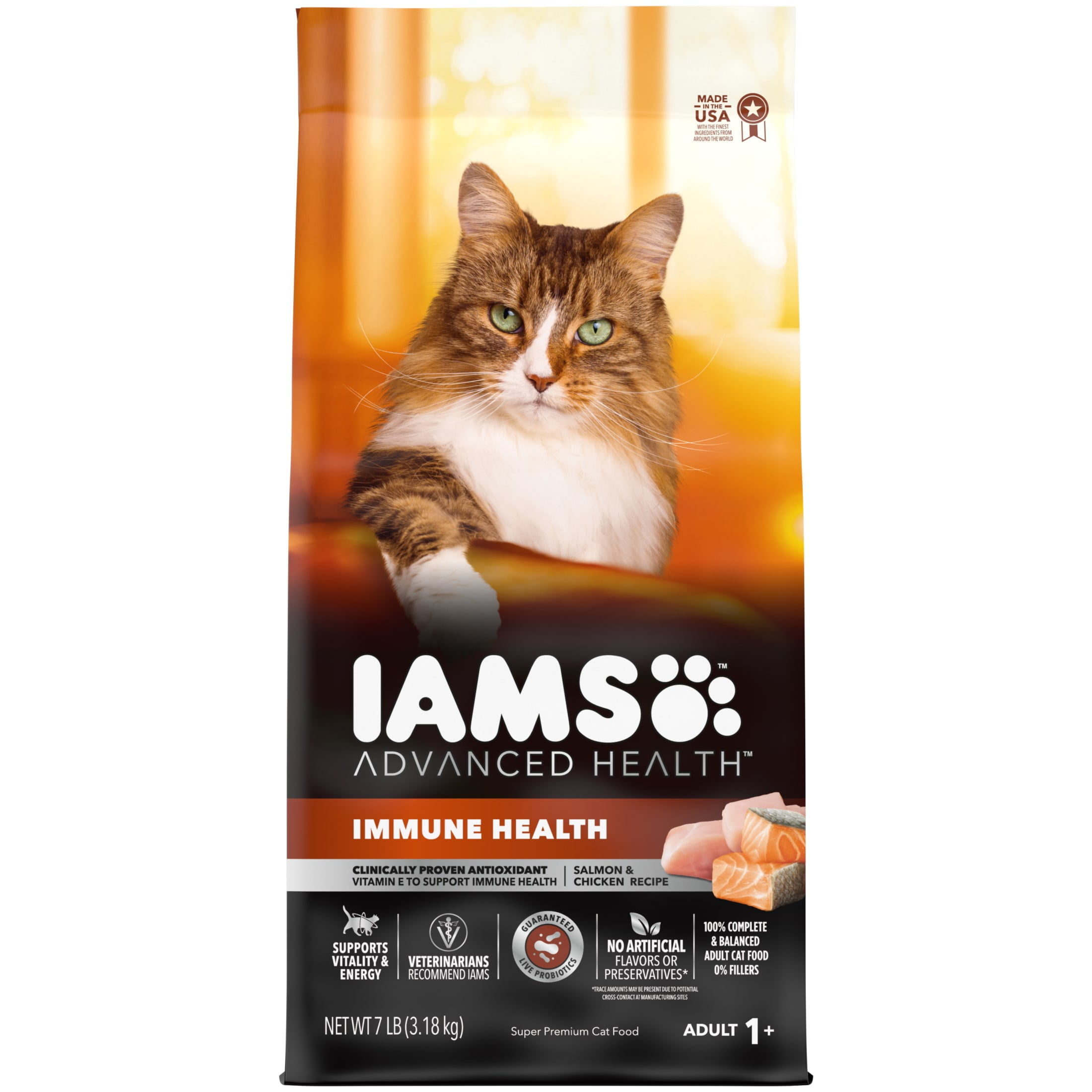 Iams Advanced Health Immune Health Salmon And Chicken Recipe Adult Dry Cat Food, 7 Lb Bag