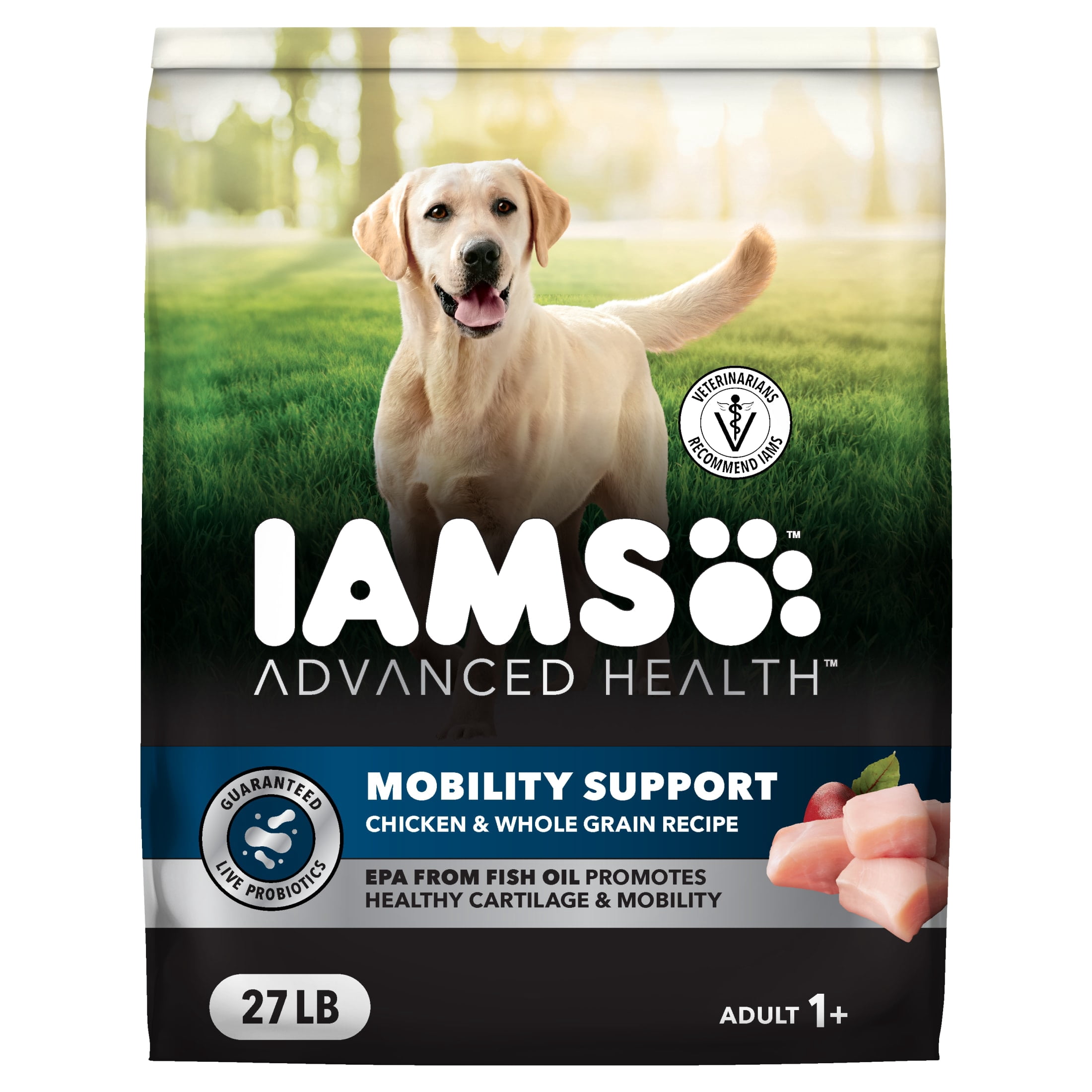 IAMS Advanced Health Mobility Support, Dry Dog Food, Chicken & Whole Grain, Dry Recipe, 27 lb. Bag