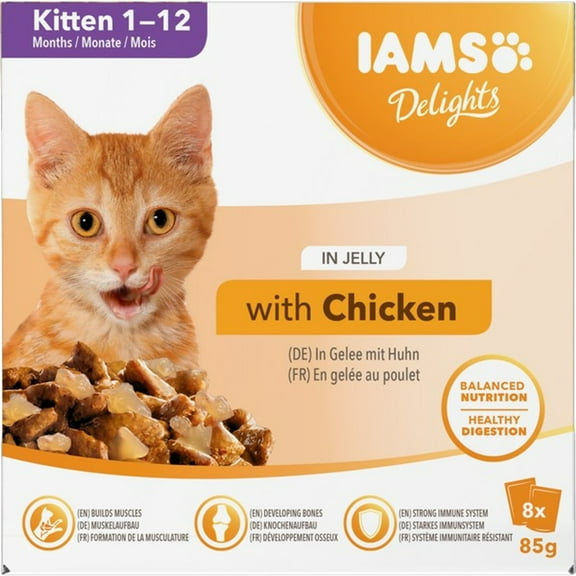 Iams Delights Kitten in Jelly Cat Food 8pk (8 x 85G)